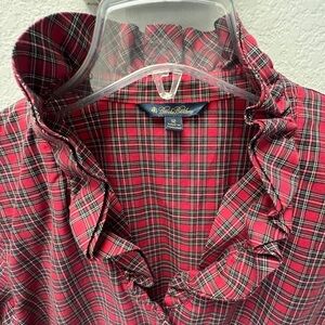Brooks brother button down shirt for women plaid Christmas size 12